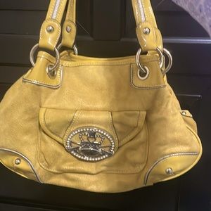 Yellow shoulder hand bag